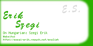 erik szegi business card